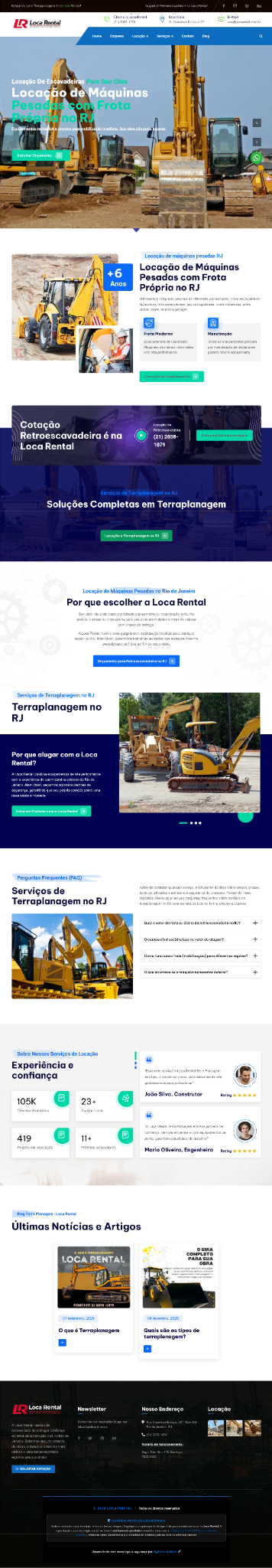 Captura do site Loca Rental, case real da EXEKUTA