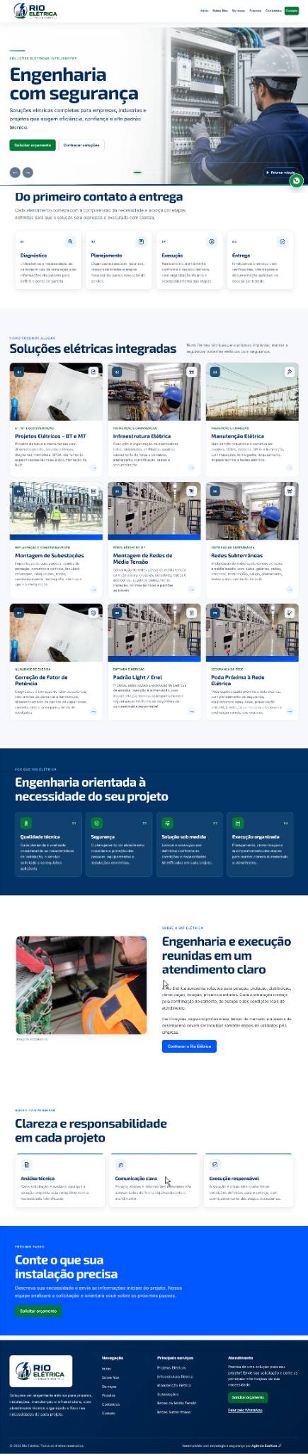 Captura do site Rio Elétrica, case real da EXEKUTA